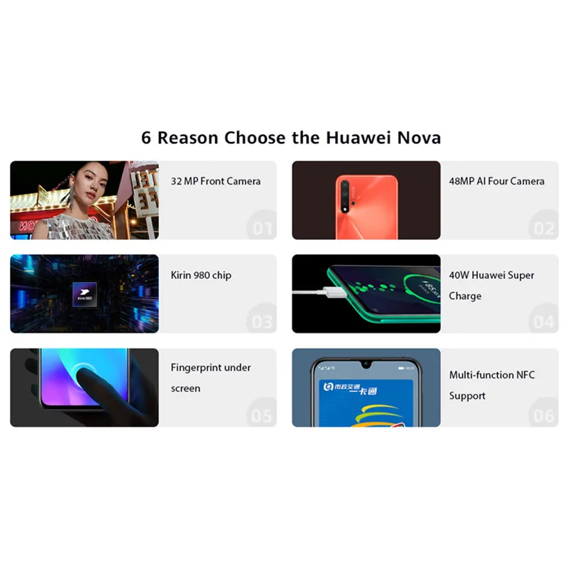 Смартфон HuaWei Nova 5 Pro на нескольких языках Kirin 980 Android 9,0 6,3" ips 2340X1080 8 Гб ram 256 ГБ rom МП NFC зарядка 40 Вт