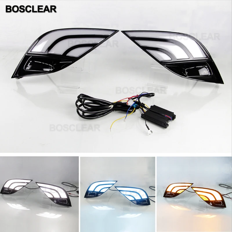 

LED front fog lights daytime running lights Rear Bumper Light Brake rear tail light Warning Lamp for 2018 Toyota camry bosclear