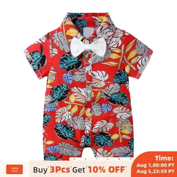 

Bear Leader Fashion Beach Style Summer Baby Boys Romper Short Sleeve Gentleman Infant Jumpsuit Newborn Boy Formal Clothes