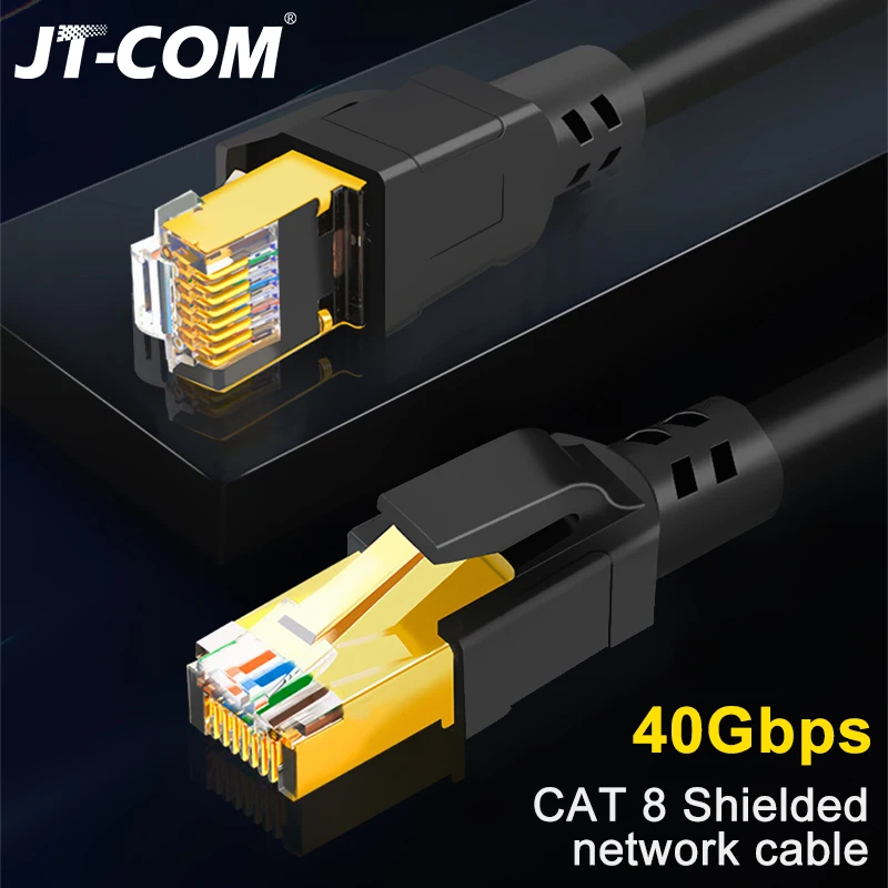 

Cat8 Ethernet Cable SSTP 40Gbps Super Speed RJ45 Network Cable Gold Plated â€‹â€‹Patch Cable for Router Modem CAT 8 Lan Cable