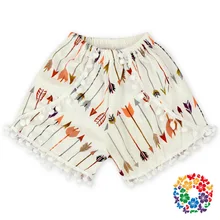 Импортные товары в европейском и американском стиле, новые стильные летние шорты с цветочным принтом для девочек, шорты с бомбонами для больших и средних детей 0-10