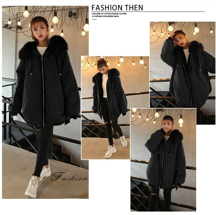 Autumn and Winter Tooling Jacket Women Korean Loose Padded Jacket New Mid-length Padded Coat Harajuku Style Padded Coat maxi puffer coat womens