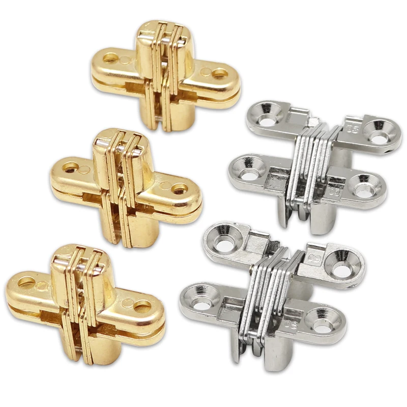 

4PCS Hidden Hinges Seven Size Invisible Concealed Folding Door Hinge For Kitchen Furniture Hardware Heavy Doors Folding Door