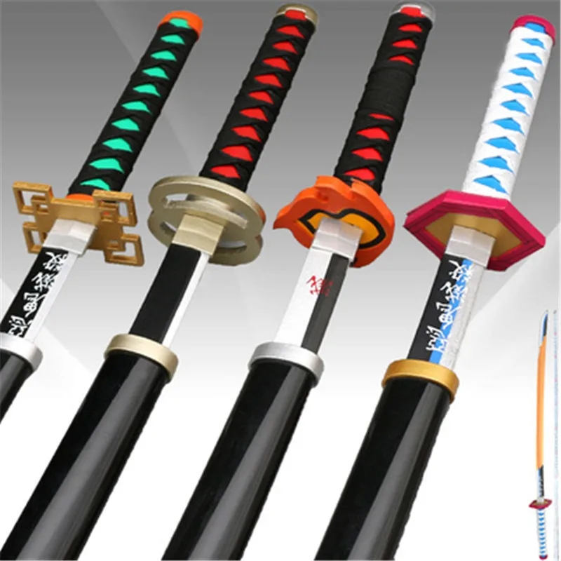 

Cosplay Sword Weapon Agatsuma Zenitsu Satoman Tanjiro Katana 1:1 Anime Ninja Knife Wood Prop104cm