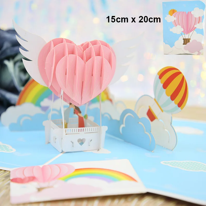 Greeting cards wedding invitations thank you cards 3D Pop UP Love Card for Wife and Girlfriend gift for Valentines Day Anniversary Wedding Invitation Greeting Thank You Cards