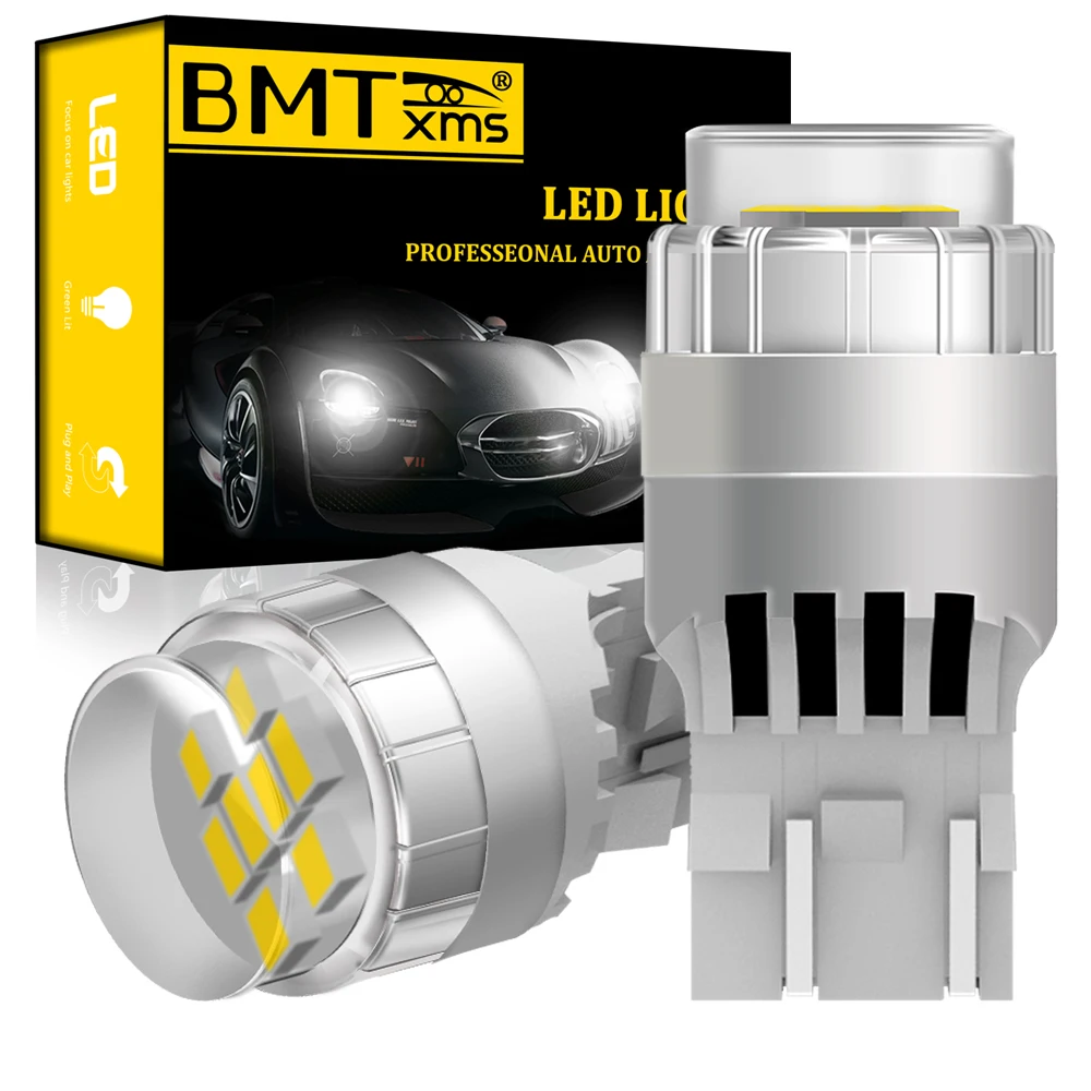 BMTxms 2x T20 W21/5 Вт 7443 светодиодный DRL Дневной дальнего света T10 W5W багажник лампочки