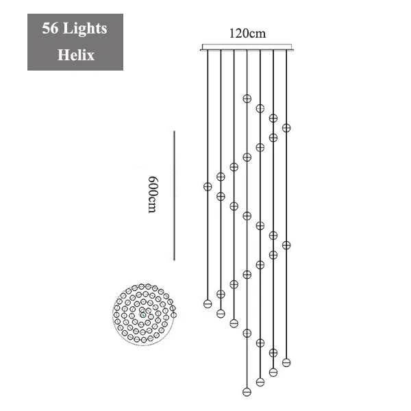 Современный G4 Светодиодный светильник Pandant, несколько лестничные светильники, модные светильники для гостиной, спальни, ресторана, столовой, кухни, освещение - Цвет корпуса: 56 Lights helix