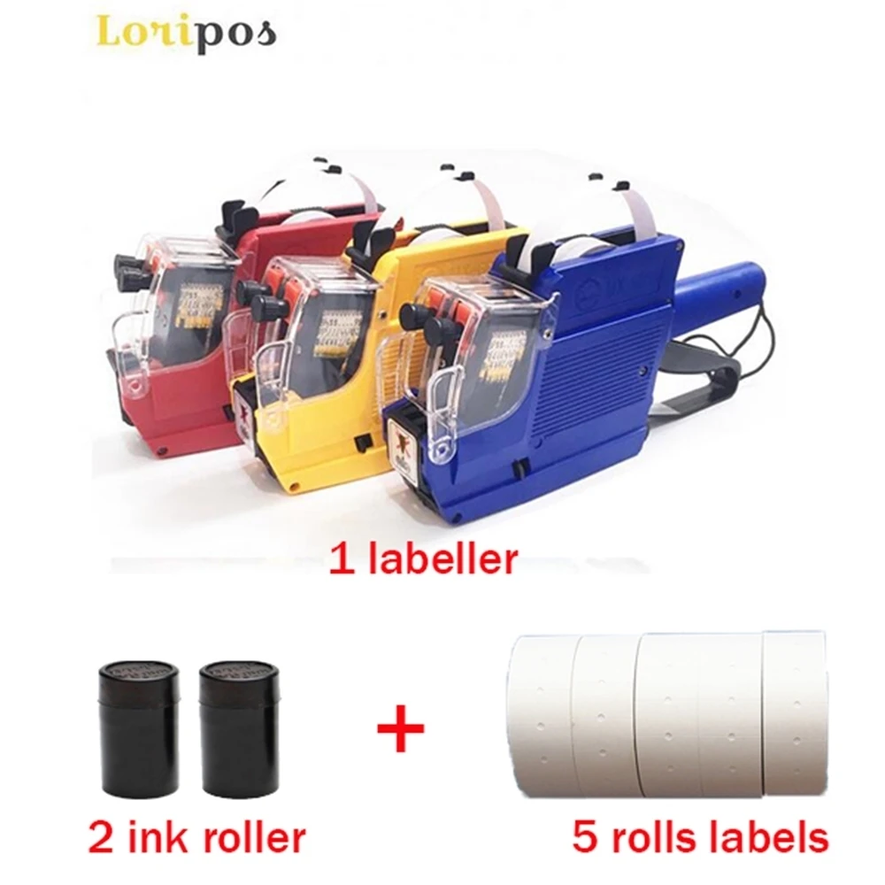 Mx-6600 Two-line Price Labeller 10 Digits Tag Sticker Pricing Gun Refillable Ink Roller Price Labeller Tool Double Lines Marker label gun price label gun