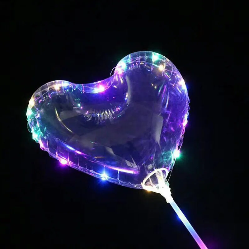 20 дюймов светящиеся Прозрачные Bobo пузырьки шары свадьба день рождения партии шары красивый светодиодный светильник на веревке