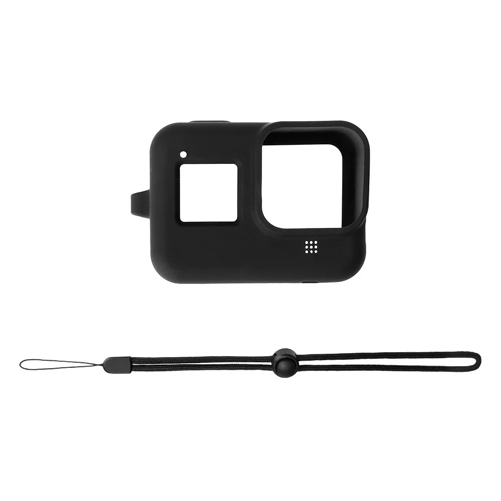 Силиконовый защитный чехол для корпуса, совместимый с GoPro Hero 8, крепление для экшн-камеры, аксессуары для фотосъемки с ремешком