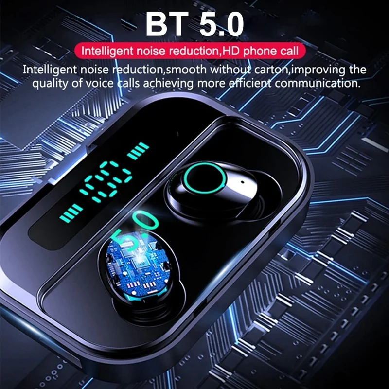 ABHU-Bluetooth 5,0 TWS наушники IPX7 водонепроницаемые с микрофоном стерео наушники-вкладыши зарядное устройство батарея цифровой дисплей