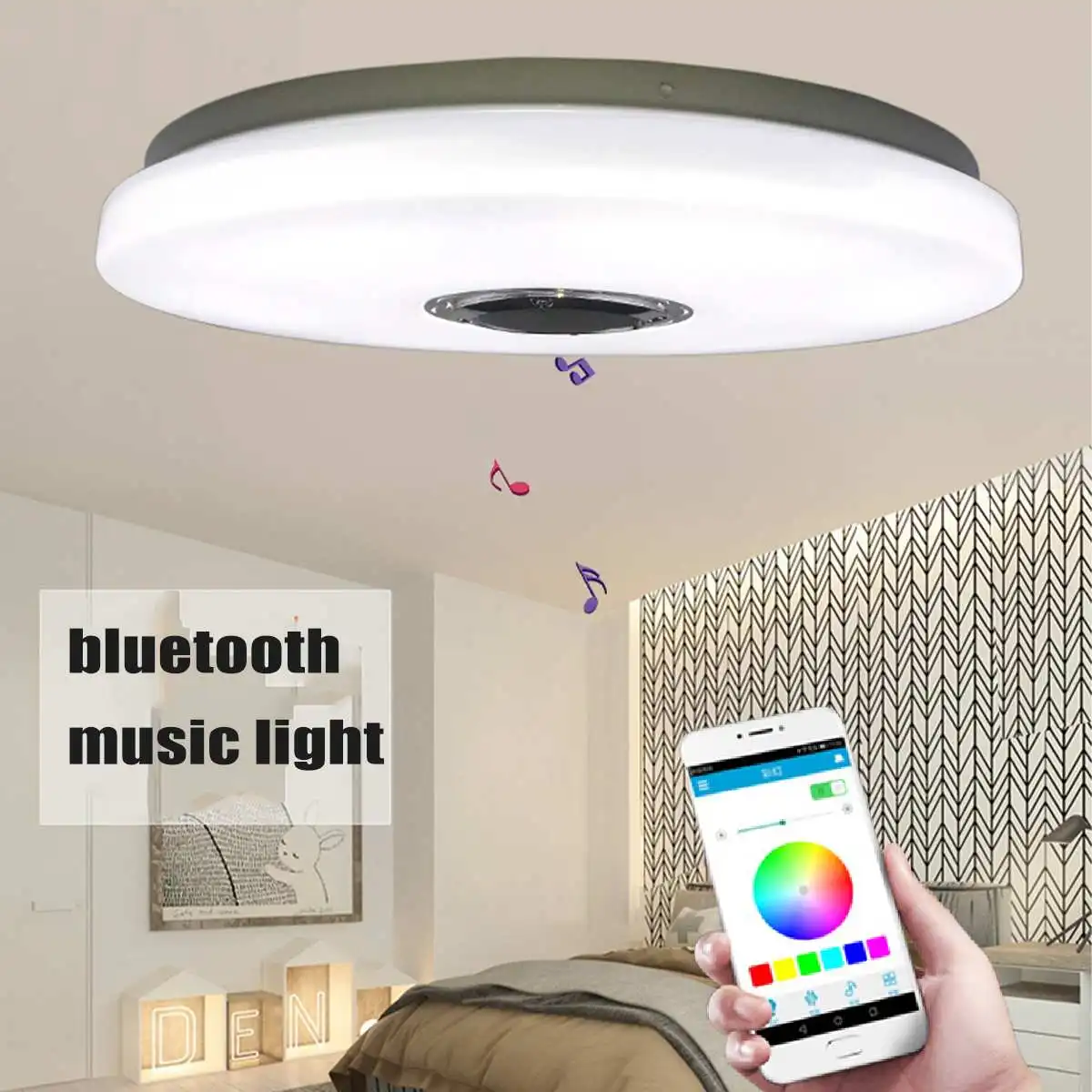  Smart 36/60W RGB LED Ceiling Lights Modern APP bluetooth Music Lamp Living Room Bedroom Kitchen Lig - 4000277157110