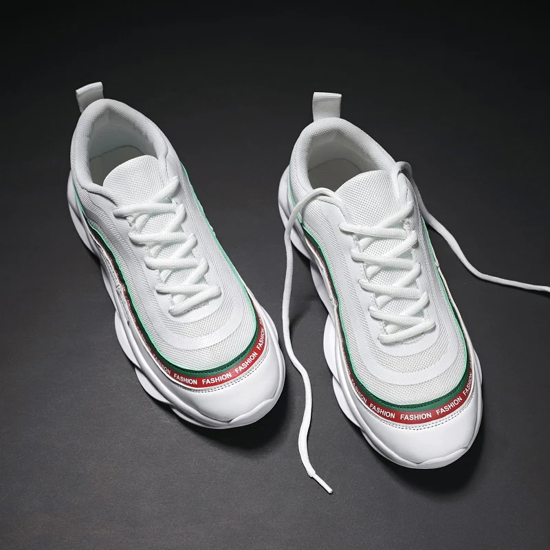 

Running Shoes for Men 2019 Spring Breathable Athletic High Quality Increased Bottom Trainers Lace-up Man Sneakers