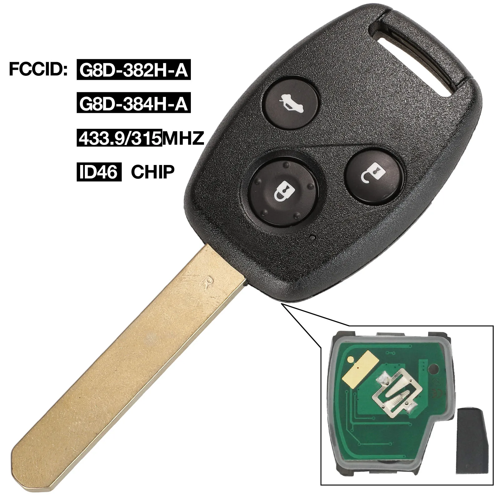 Kutery G8D 382H A/G8D 384H A дистанционного ключа автомобиля подходит для Honda Accord Элемент CR V HR