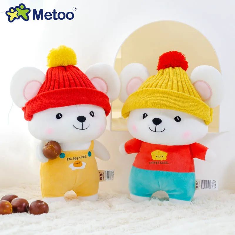 30 см милый Metoo шляпа мышь ребенка сопровождать мягкие куклы плюшевые игрушки Дети Рождественский подарок