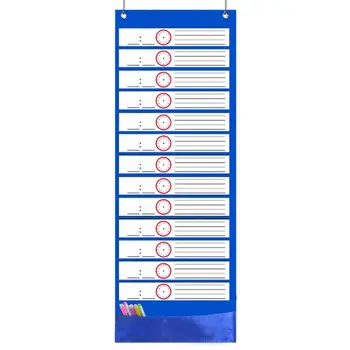 

Daily Schedule Pocket Chart 26 Double-Sided Reusable Dry-Eraser Cards For Office