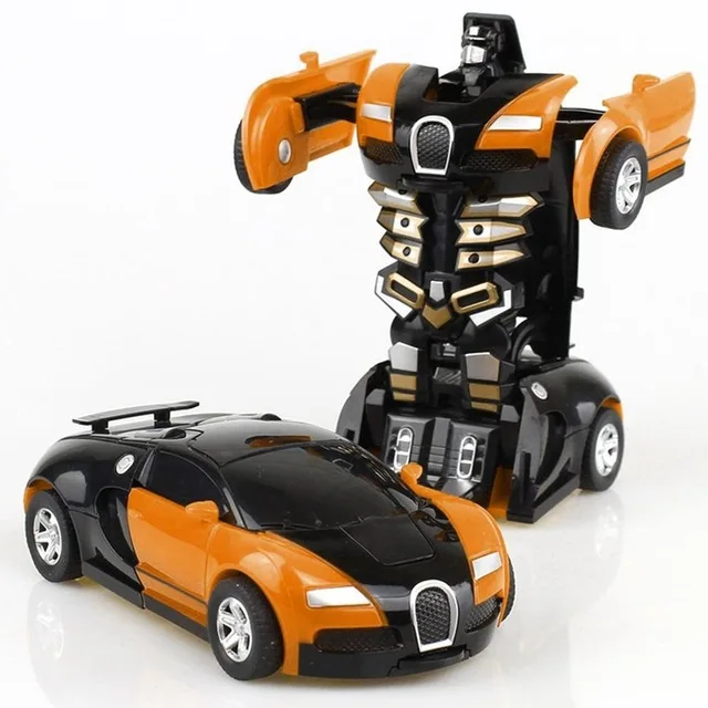 Transformation Robot Toy Car Anime Action Figure Toys ABS Plastic Collision Transforming Model Gift for Children - Цвет: Цвет: желтый