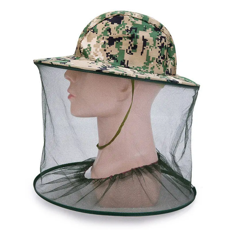 Mosquito Hat Fish Beekeeping Gauze Head Net Cap Anti Sun Protection Field Jungle Mask Face Protect Cover Hats | Спорт и развлечения