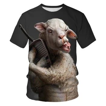 

New Summer T shirt Men Streetwear Funny sheep Short Sleeve Tees Tops Animal Male Clothes Casual 3D Print Tshirt