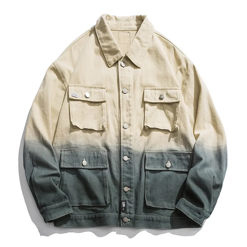 

Japanese-style Trend Men Gradient Color Jacket Loose Casual Handsome Coat
