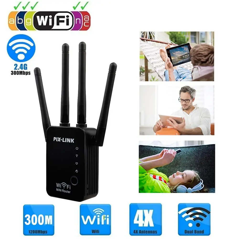 Wavlink AC1200 wifi ретранслятор/маршрутизатор/точка доступа беспроводной диапазон Wi-Fi расширитель wifi усилитель сигнала с внешними антеннами Горячая