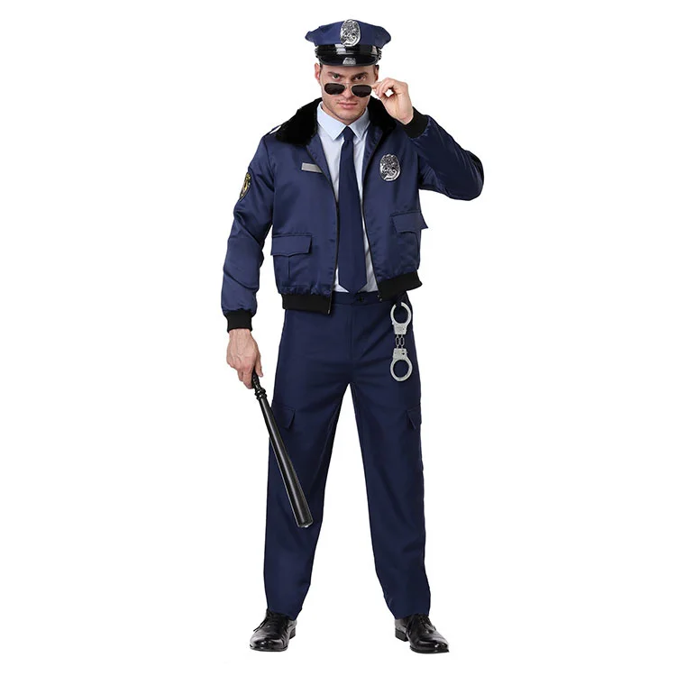 

Halloween Costume Police Officer Character Costume Police Officer Uniform Fancy Cosplay Clothing for Men
