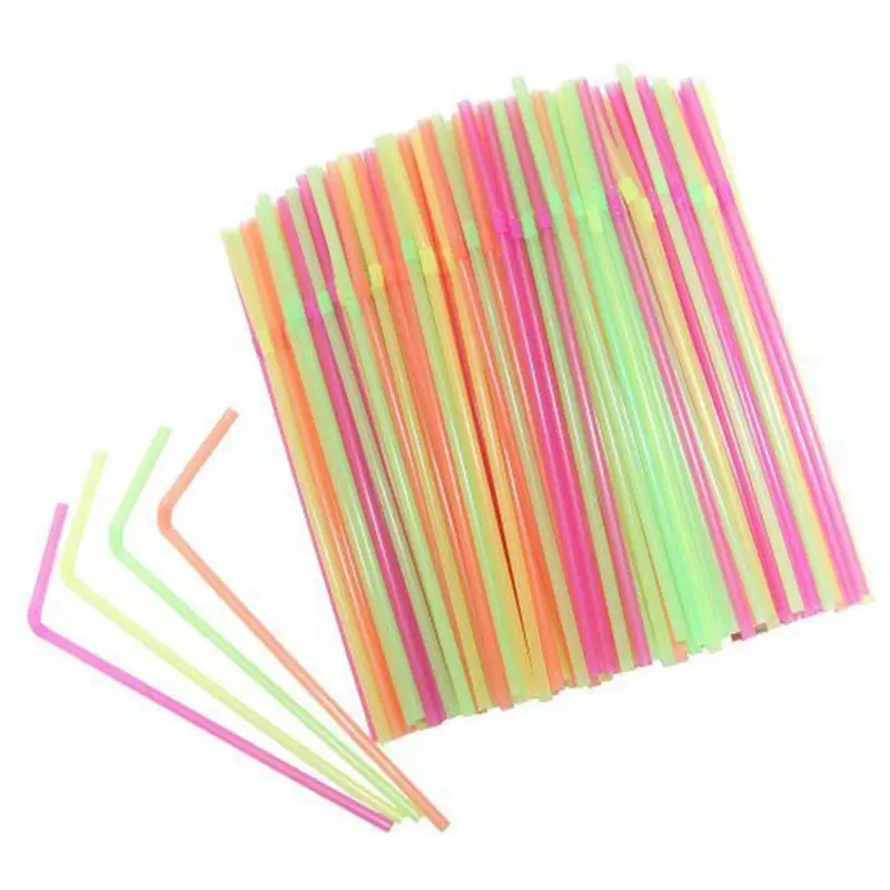 

WSFS Hot 100 pcs Disposable Drinking Straws, Plastic Drinking Straws for Birthday, Wedding, Baby Shower, Celebration and Party,R
