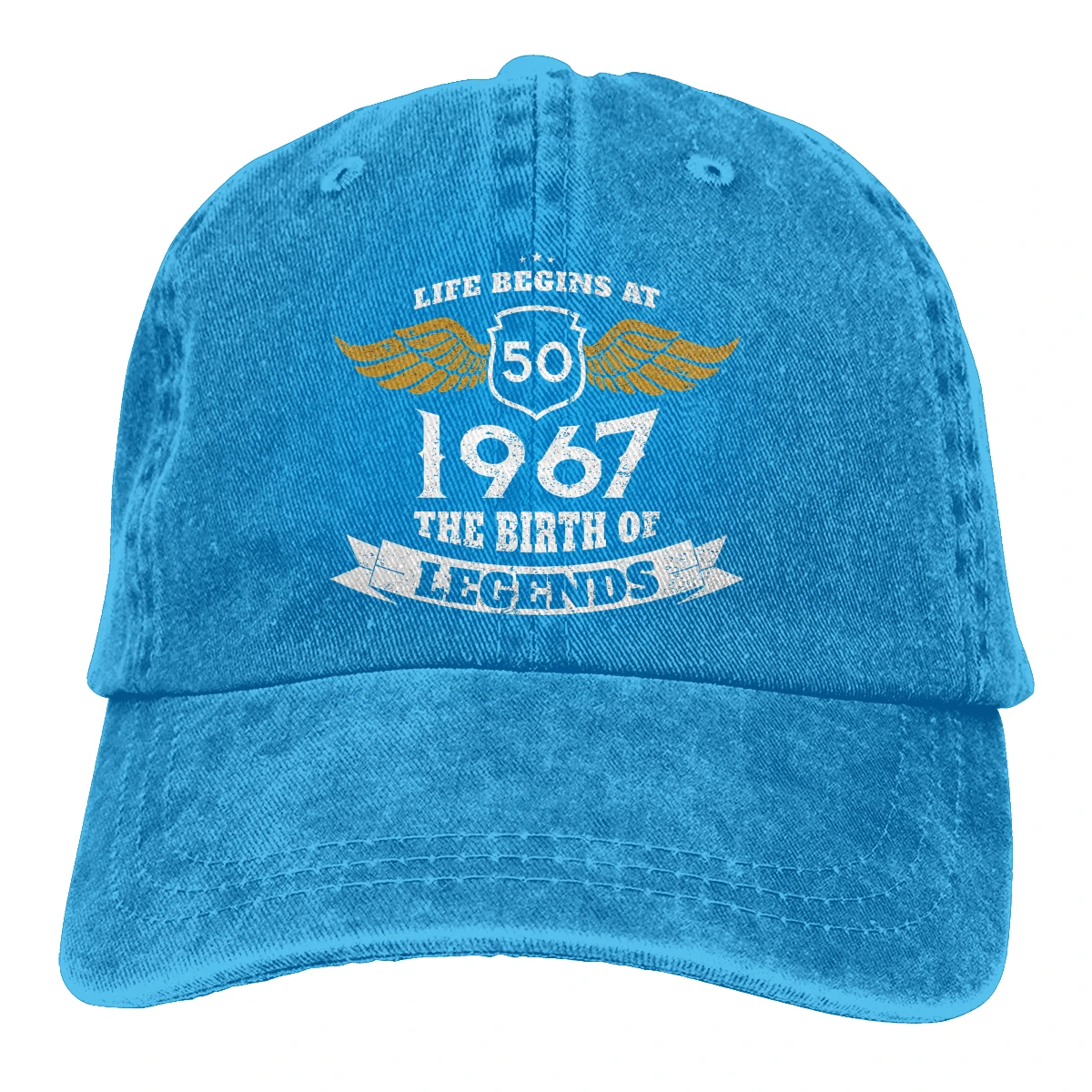 Adjustable Solid Color Baseball Cap Life Begins At 50 1967 The Birth Of Legends Washed Cotton 50 Years Old Sports Woman Hat