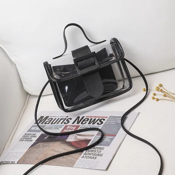 

Fashion Trend Ladies Transparent Jelly Candy Color Small Bag Korean Personality Solid Large Buckle Crossbody Shoulder Bag