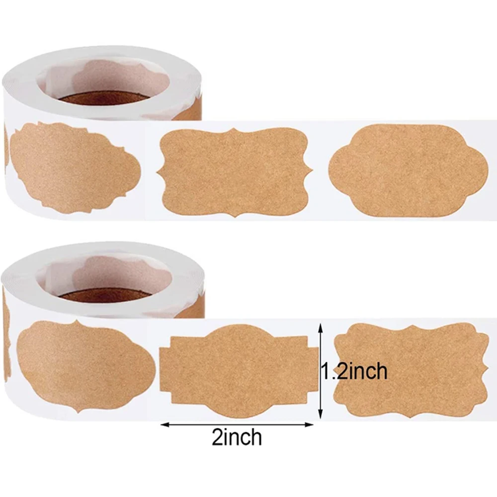 300pcs Kraft Paper Blank Stickers Writable Label Gift Decoration Envelope  Seal Sticker Classification Office Stationery Stickers - Stationery Sticker  - AliExpress