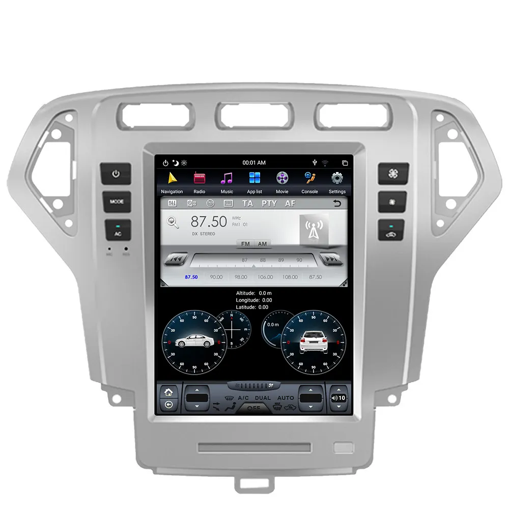 PX6 Android 9,0 автомобильный Радио Tesla вертикальный экран для Ford Mondeo 2007-2010 аудио плеер In-dash Carplay gps навигация