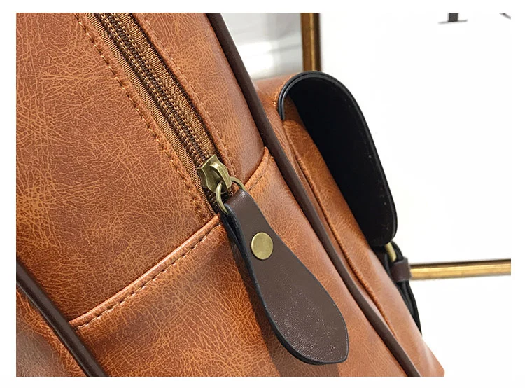 new mochila feminina anti theft school bags  travel vintage laptop brown leather big backpack women korean designer daypacks