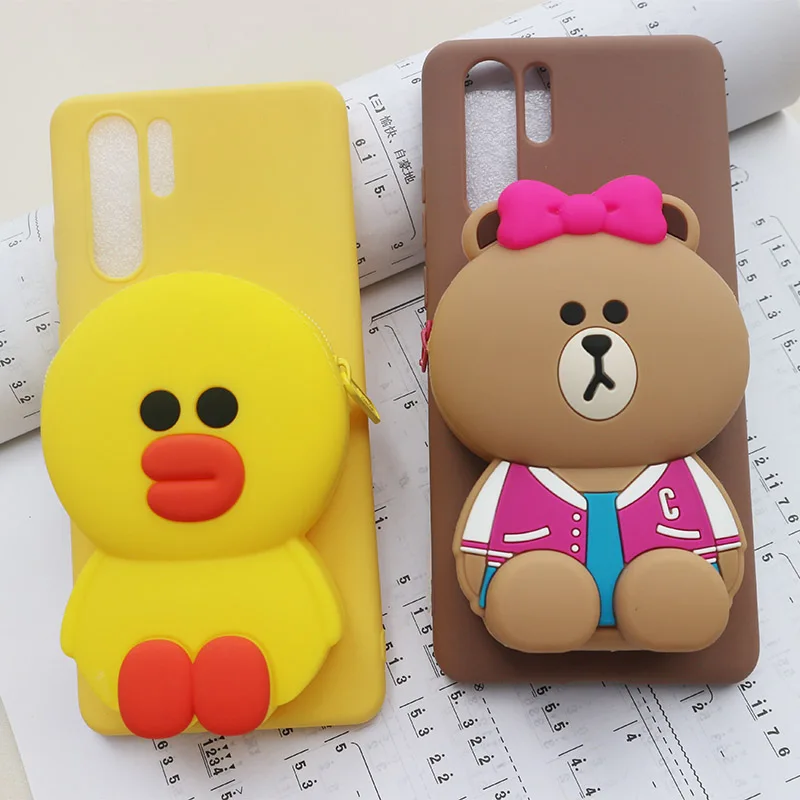 ZCASE Cute Cartoon 3D Bear Wallet Soft Silicone Phone Case For Samsung Galaxy J7 J3 A5 A6 Plus A7 S7 Back cover