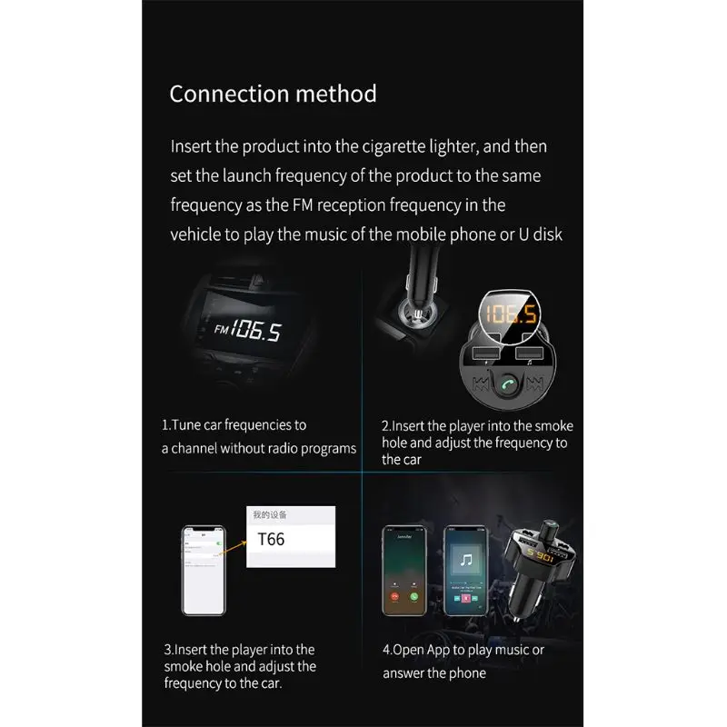 Двойной USB автомобильный телефон FM MP3-плеер Bluetooth 5,0 Hands-free Kit