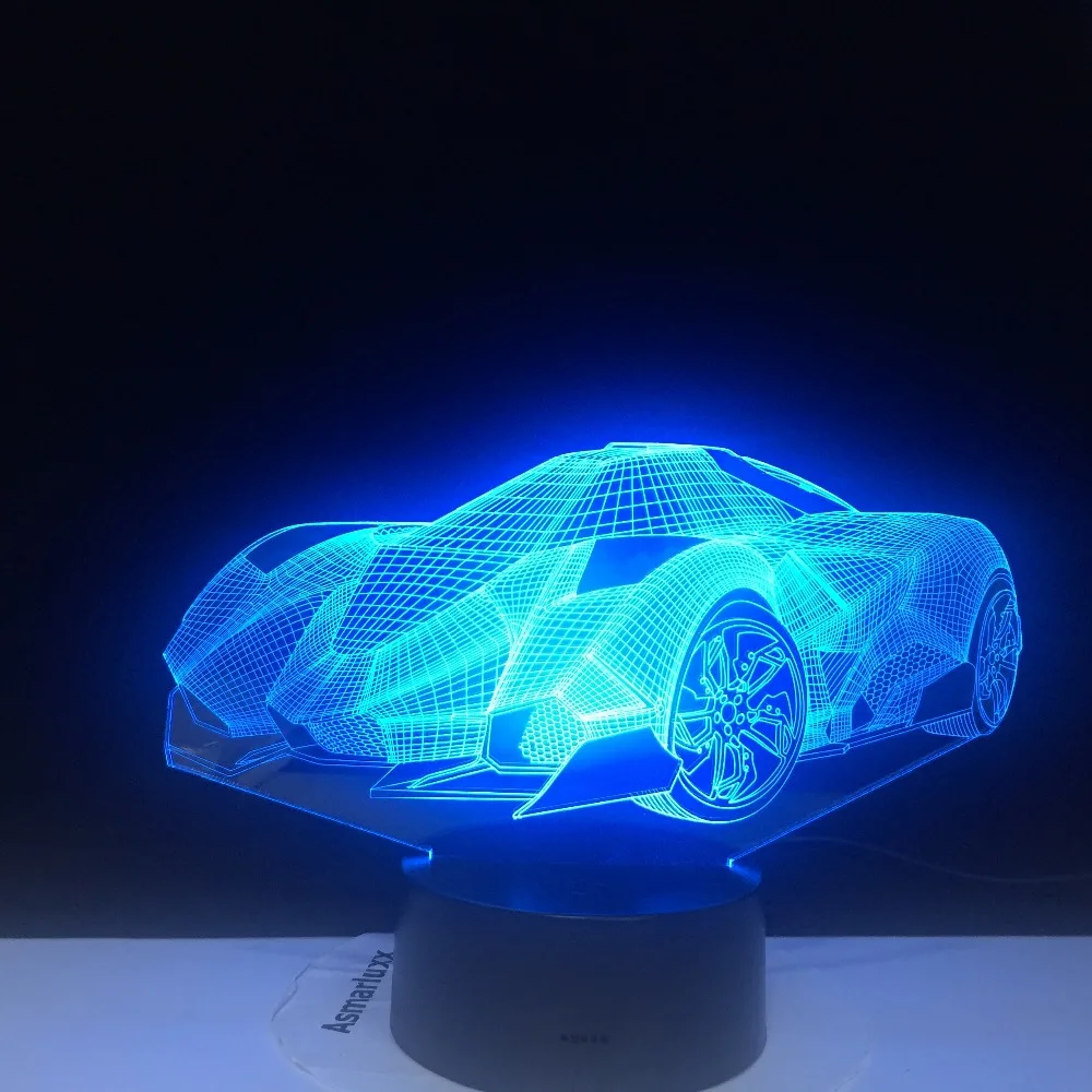 Научная фантастика автомобиля концепция автомобиля 3D лампа на батарейках реалистичный подарок для ребенка светодиодный ночник лампа по индивидуальному заказу дропшиппинг