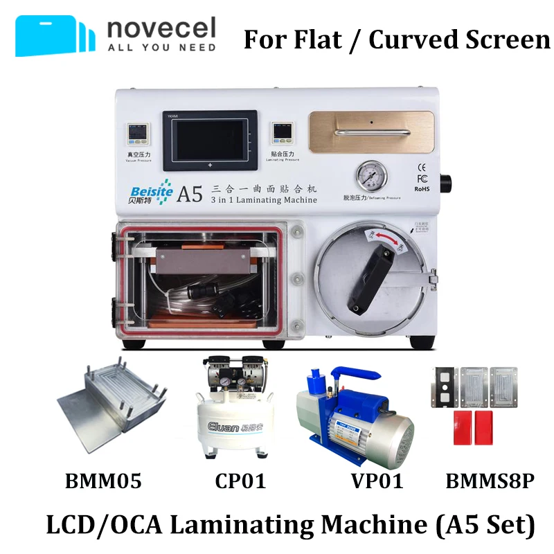 

Novecel A5 OCA Vacuum Laminating Machine + Autoclave Bubble Remover For Phones LCD Touch Screen Refurbish