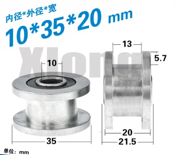 

2pcs 10*35*20mm H Groove Type Grooved Wheel Non-Standard Grooved Pulley Roller 6000-2RS Bearing Wheel Rolling Guide Wheel