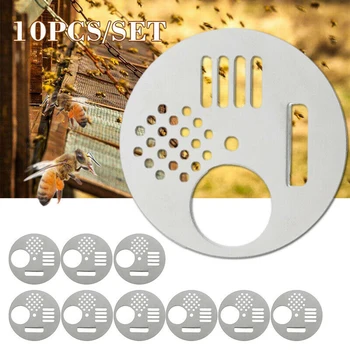 

Round Bee Hive Gate Entrance Ventilation Anti-theft Replacement Set 10Pcs