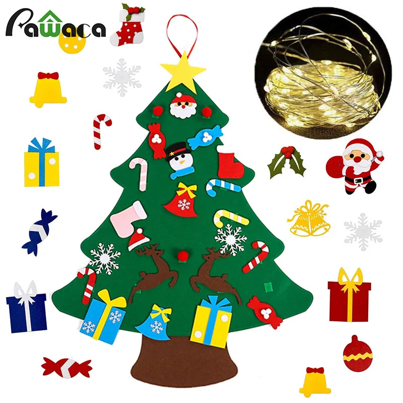 

DIY 3D Felt Christmas Tree Children Warm Christmas Decoration New Year gifts Artificial Christmas Tree Hanging Ornament for Wall