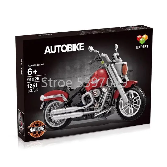 В наличии 91025 строительных блоков кирпичи совместимые с Legoinglys CREATOR 10269 Harley Davidson Fat