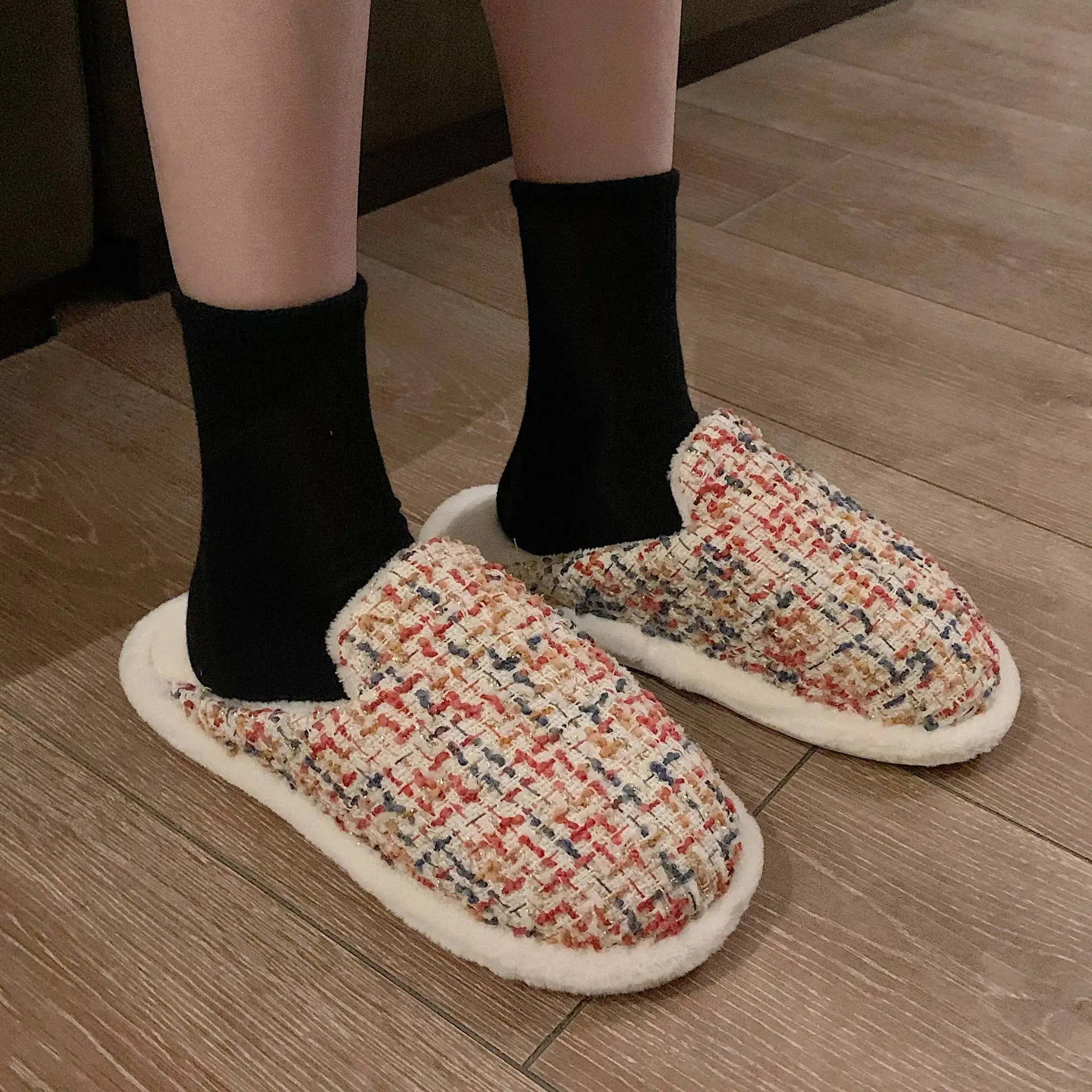 soft sole indoor slippers Winter Women Slippers Warm Indoor Thick Sole Men Home Shoes Plush Dual Purpose Shoe Light Outside Slippers best indoor outdoor slippers Indoor Slippers