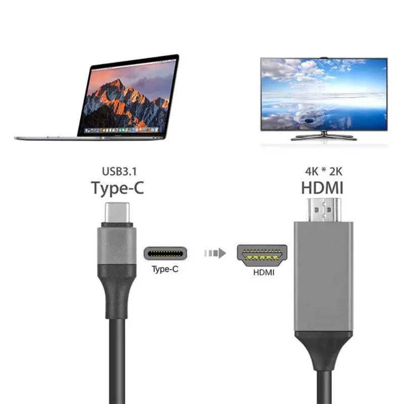 USB 3,1 type C к HDMI tv HD tv кабель для Samsung Galaxy S8 Note 8 для MacBook Pro