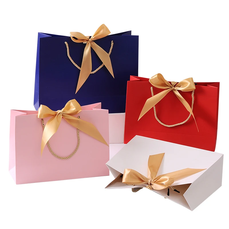

gift bag Gold Present Box For s Clothes Books Packaging Gold Handle Paper Box Bags Kraft Paper Gift Bag With Handles Dec