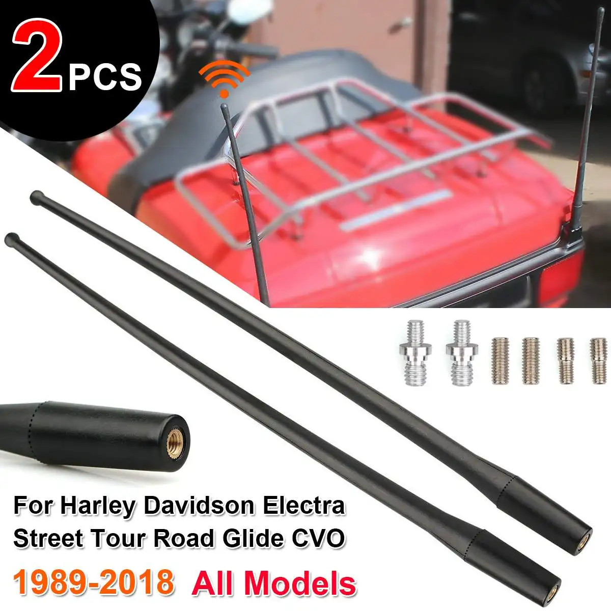 Новые резиновые 1/2 шт. мотоцикл 14 дюймов черный AM/FM антенна для Harley Davidson Touring Electra Road 1989