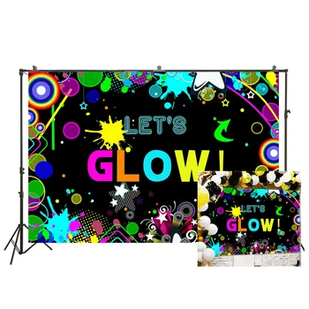 

Let's Glow Photography Background Glow Neon Party Backdrop Glow Party Supplies Backdrops Decoration Studio Props W-3690