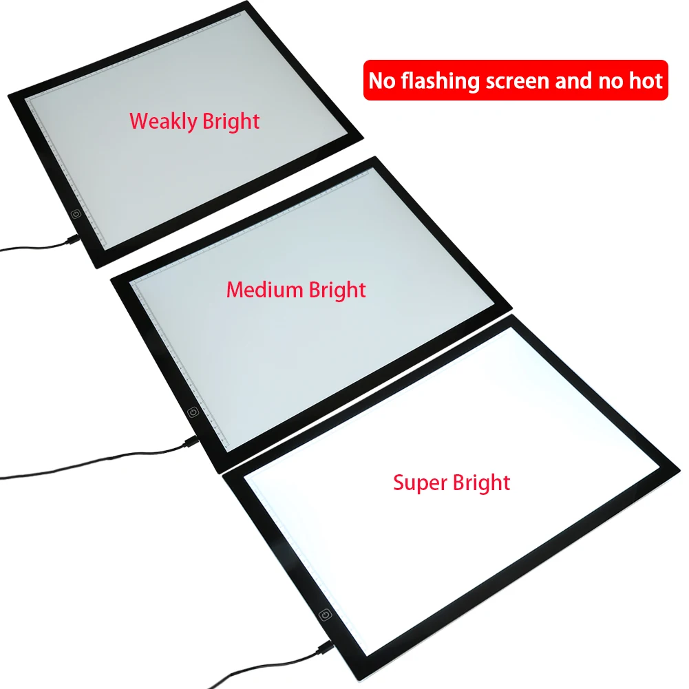 EU Plu A3 LED Light Box Tracing Board High Quality Acrylic Faceplate Art Design Stencil Drawing Painting Thin Pad Copy Lightbox