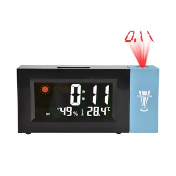 

LED Backlight Digital Display Colorful Screen Weather Forecast Projection Clock Rotating Alarm Clock Temperature Humidity Clocks