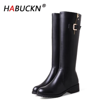 

HABUCKN Long legs high boots women 2020 new over-the-knee boots women leather ladies winter fashion zipper high boots