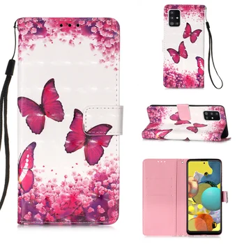 

30pcs/lot For Samsung Galaxy A71 5G Stand Dream Catcher Butterfly Flower Leather Case with Card Slots For Samsung Galaxy A51 5G