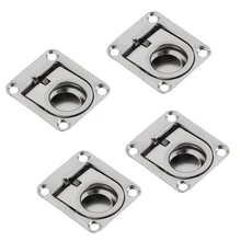 4x Boot Verzonken Hatch Lente Geladen Pull Handvat Marine Locker Flush Lifting Ring Pull Roestvrij Stalen Dek Hatch Boot Onderdelen